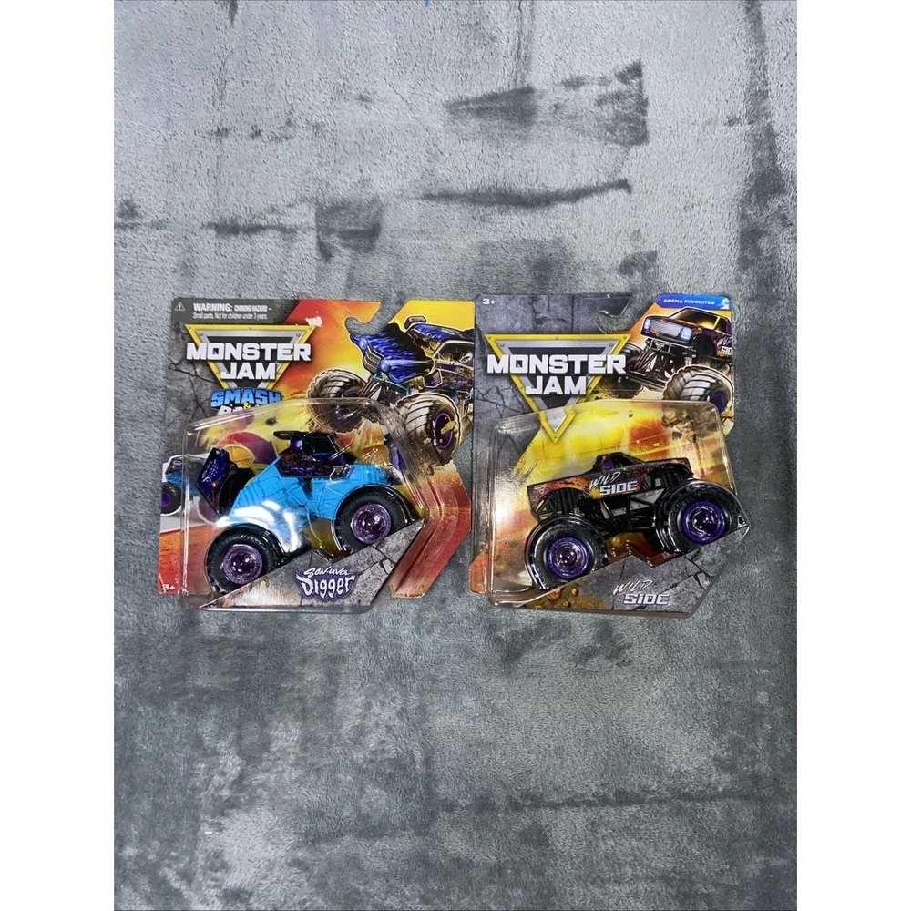 Monster Jam Diecast Truck Smash Bash Sonuva Digger Wild Side Lot of 2 NEW in Box
